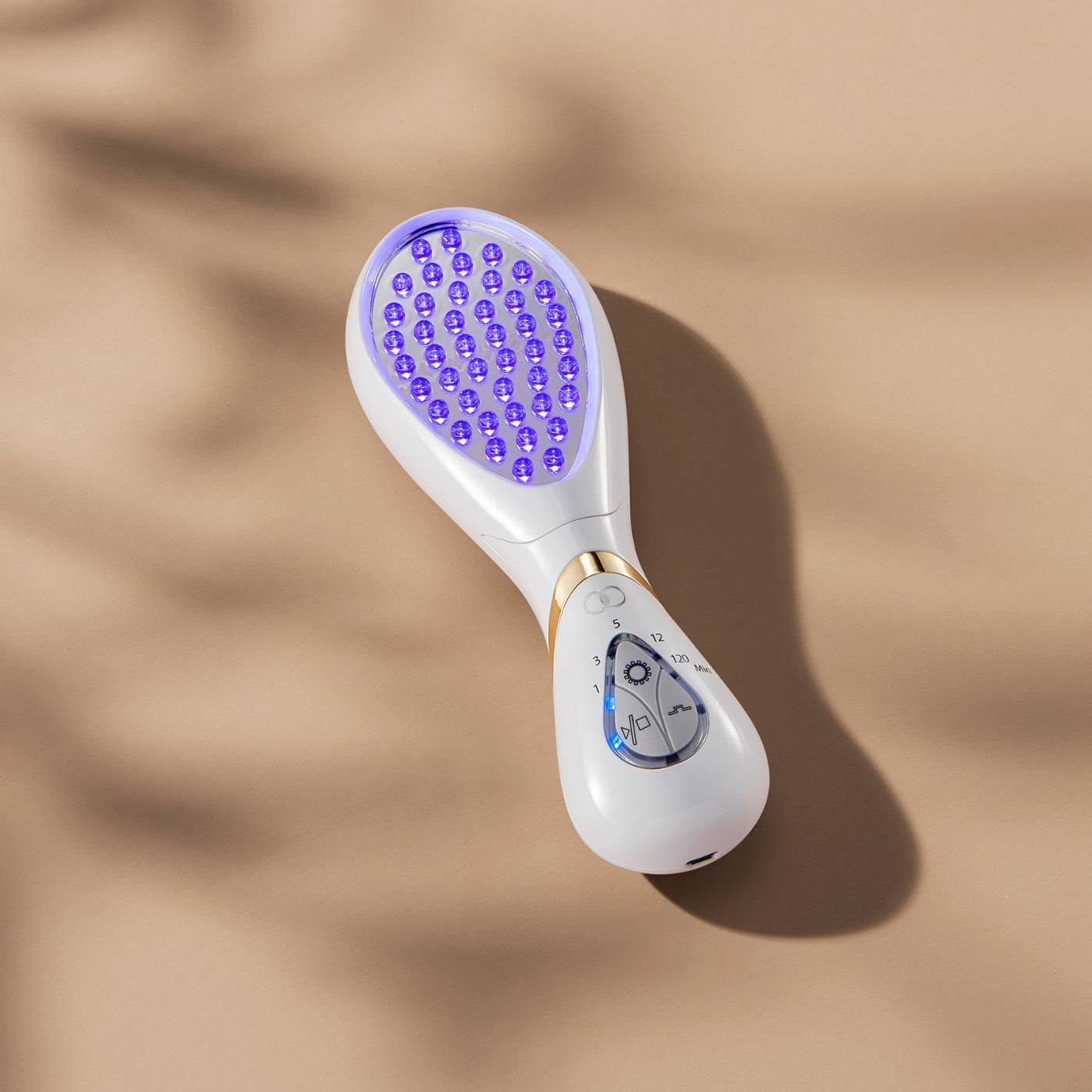 Close-up of the LumaGlow Blue light therapy wand designed for professional-grade skincare.